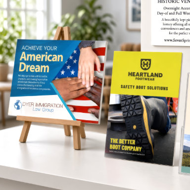 Foamcore signs and stands printing sample