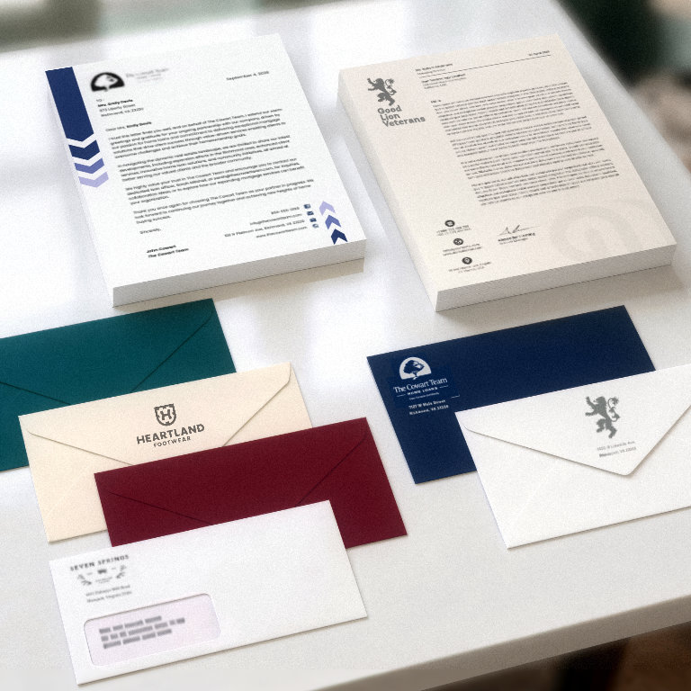 Letterhead and envelopes printed by Richmond Printing Service