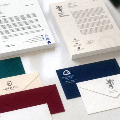 Letterhead and envelopes printing sample